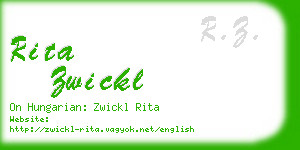 rita zwickl business card